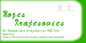 mozes krajcsovics business card